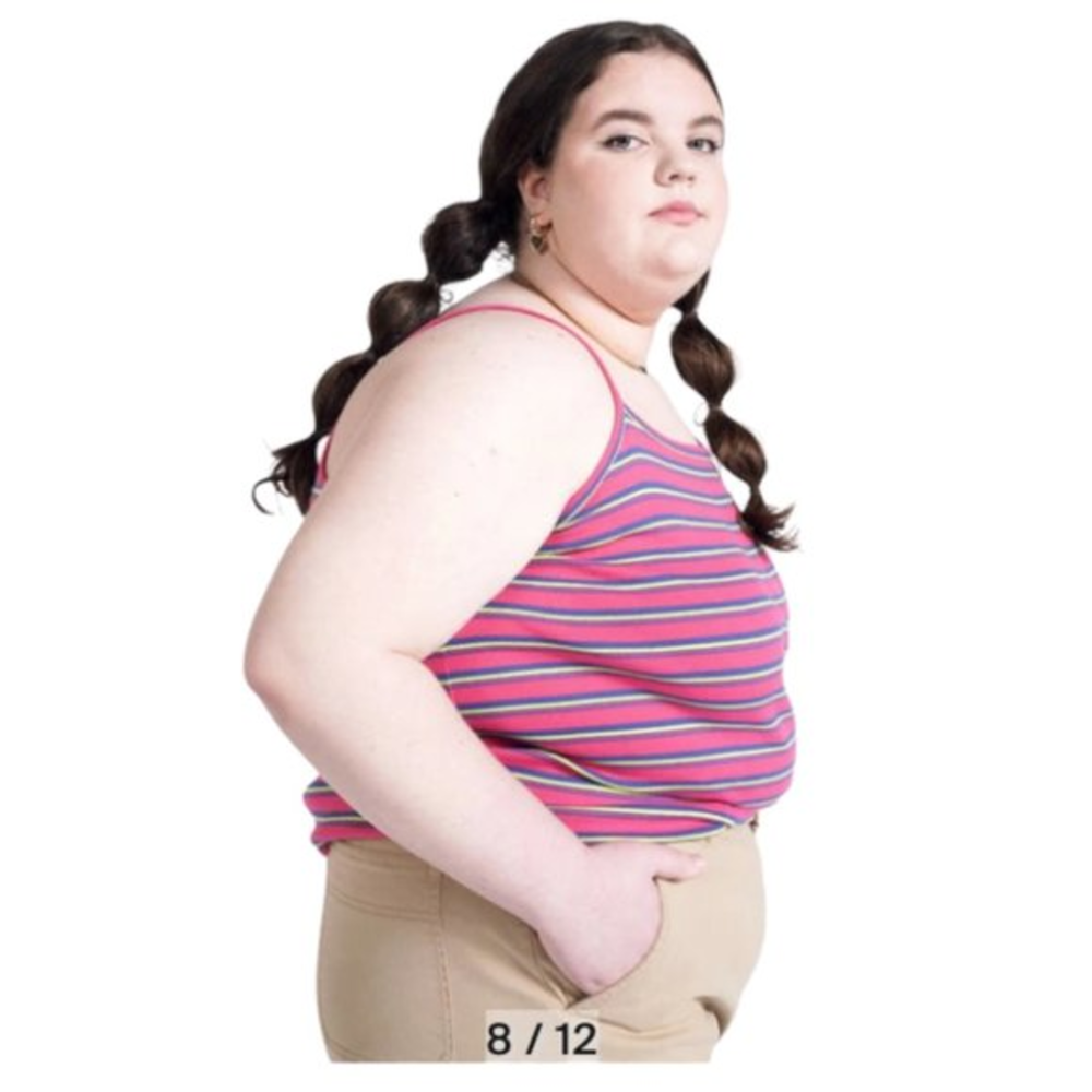 BP‎ x WILDFANG Square Neck Tank In Pink Stripe (XL)
